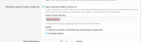 DNS Kara Listesi & Project Honey Pot kontrol xenforo key.png