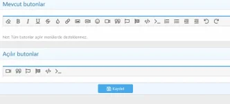 XenForo 2 1 Editör buton yöneticisi özellikleri kullanımı - açılır menü varsayılan.webp